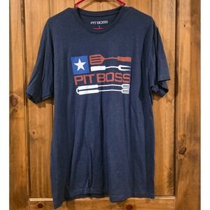 Pit Boss T-Shirt Mens Size Large Blue Classic Look‎ Everyday Comfort